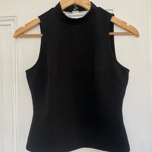 Black, high-neck top